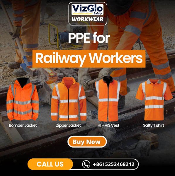 Professional Railway Hi-Vis Clothing Orange Safety Apparel