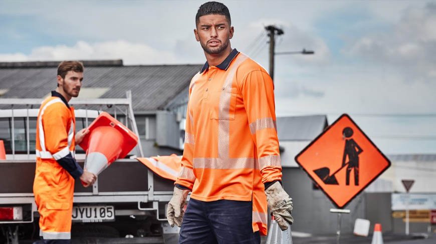 Road Workers in High Visibility Safety Gear