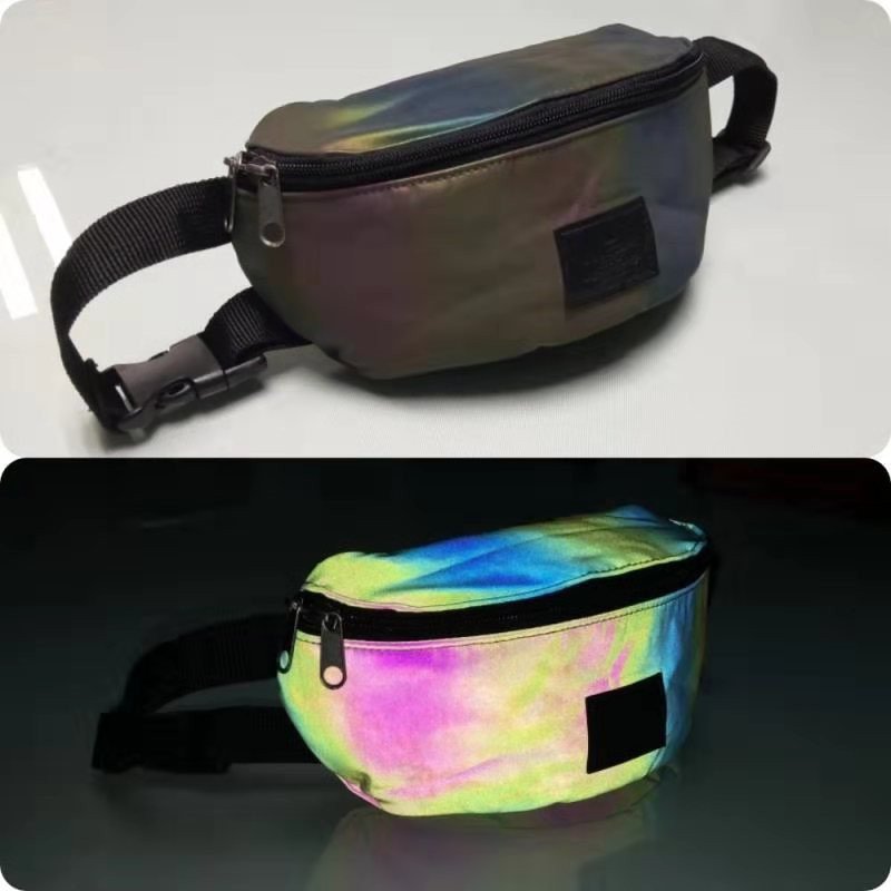 Application of reflective material for shoes and accessories design