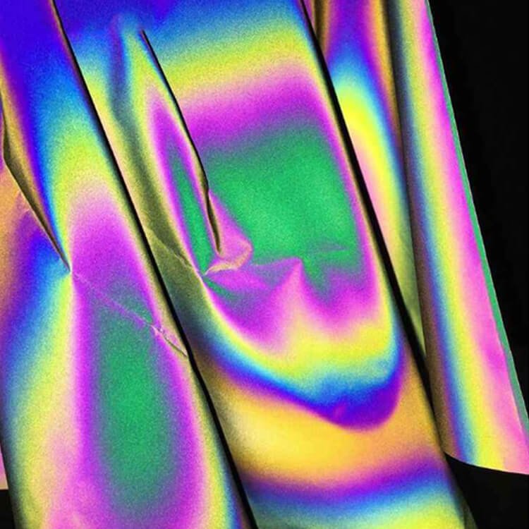 Crystal high-light rainbow colored reflective fabric