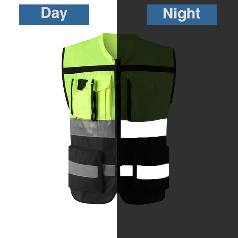 Reflective Safety Vests Day and Night Visibility Comparison