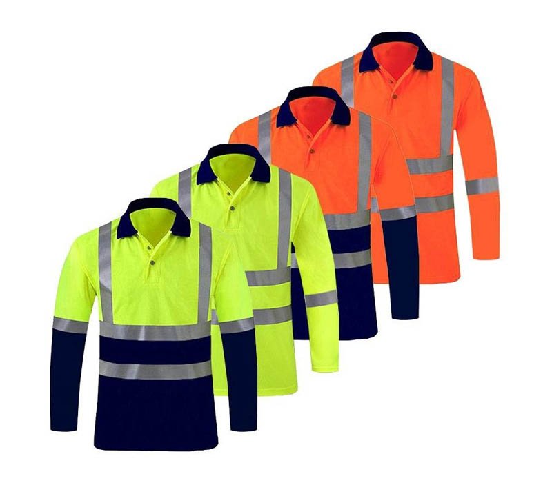 A long sleeve hi vis polo shirt for increased visibility.