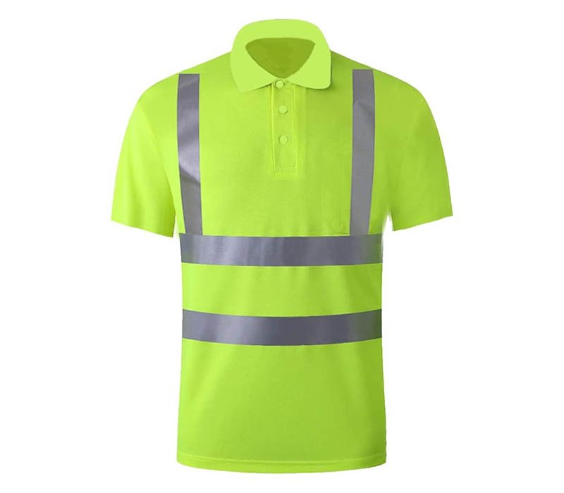 A vibrant green hi wis polo shirt for team identification.
