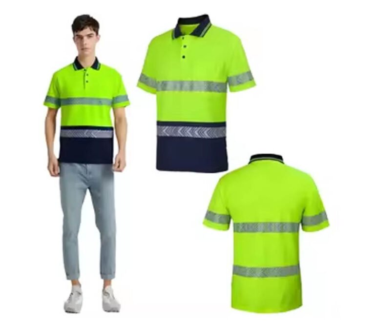A vibrant green hi wis polo shirt for team identification.